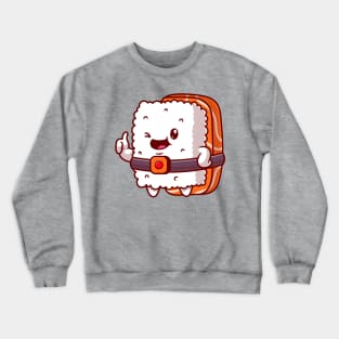 Cute Sushi Salmon Thumbs Up Cartoon Crewneck Sweatshirt